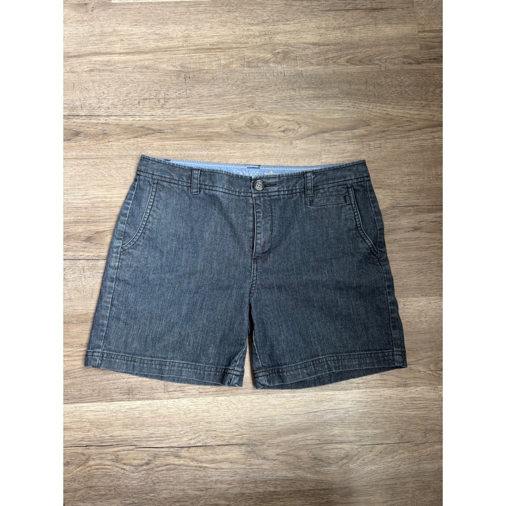 Dockers Women's Classic Denim Shorts Size 8 Dark Wash Stretch‎ Cotton
